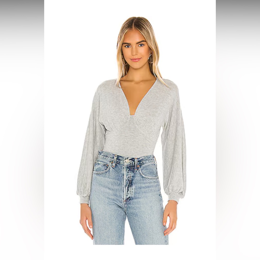 MAJORELLE Killian knit bodysuit in heather grey size medium. NWT, never worn.